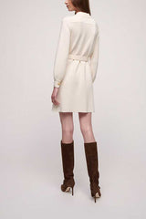 MIRAGGIO WHITE BELTED SHIRT DRESS