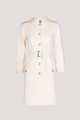 MIRAGGIO WHITE BELTED SHIRT DRESS