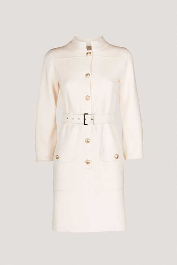 MIRAGGIO WHITE BELTED SHIRT DRESS