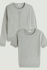 GREY ROUND NECK TWINSET