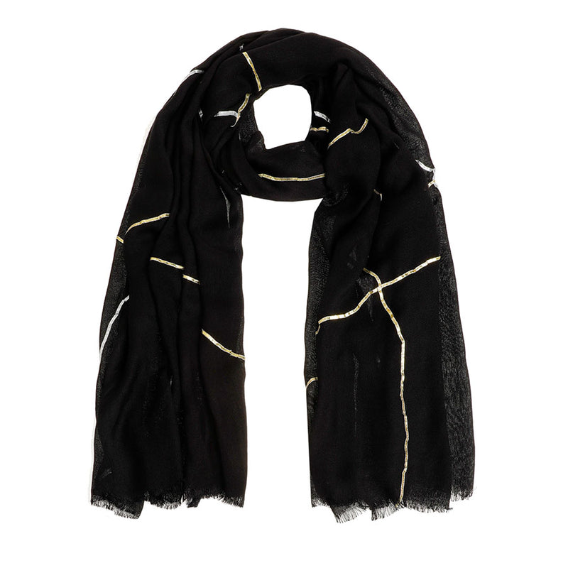 BLACK AND GOLD SCARF