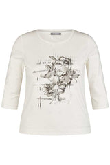 FLORAL RHINESTONES T-SHIRT