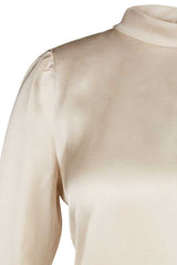 IVORY CLOSED LONG SLEEVE BLOUSE