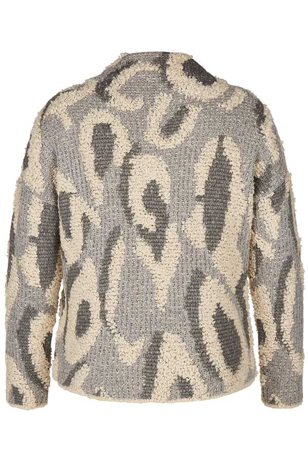 GREY ANIMAL PRINT PULLOVER