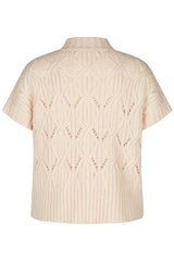 IVORY HIGH NECK SHORT SLEEVE PULLOVER