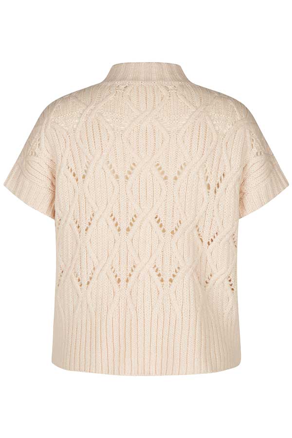 IVORY HIGH NECK SHORT SLEEVE PULLOVER