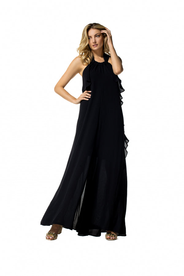 LOOSE PLEATED MAXI GALA DRESS