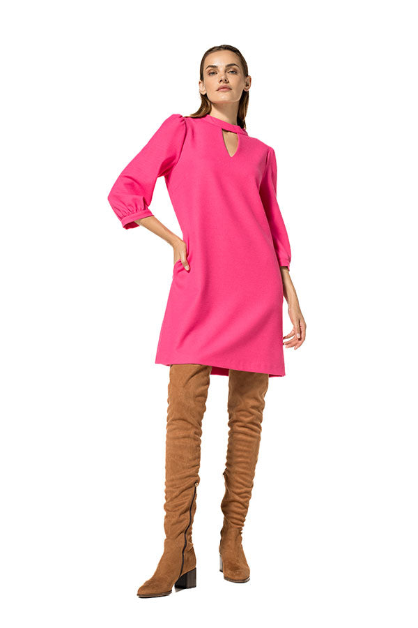 HOT PINK STRAIGHT-FIT DRESS