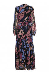 BUTTERFLY PRINT LOOSE LONG DRESS