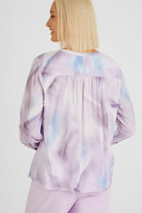 LAVENDER ABSTRACT PRINT BLOUSE