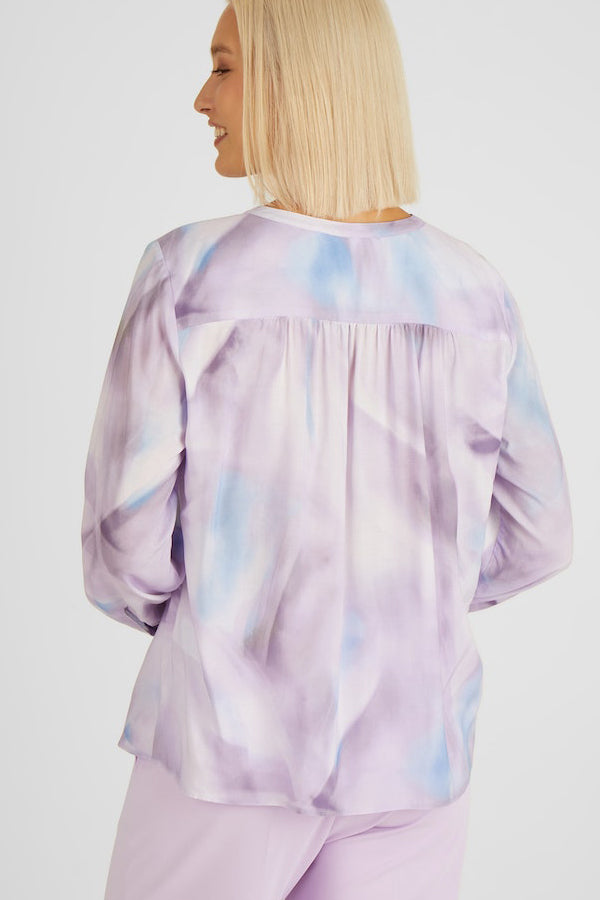 LAVENDER ABSTRACT PRINT BLOUSE