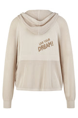 "LIVE YOUR DREAM" HOODED CARDIGAN