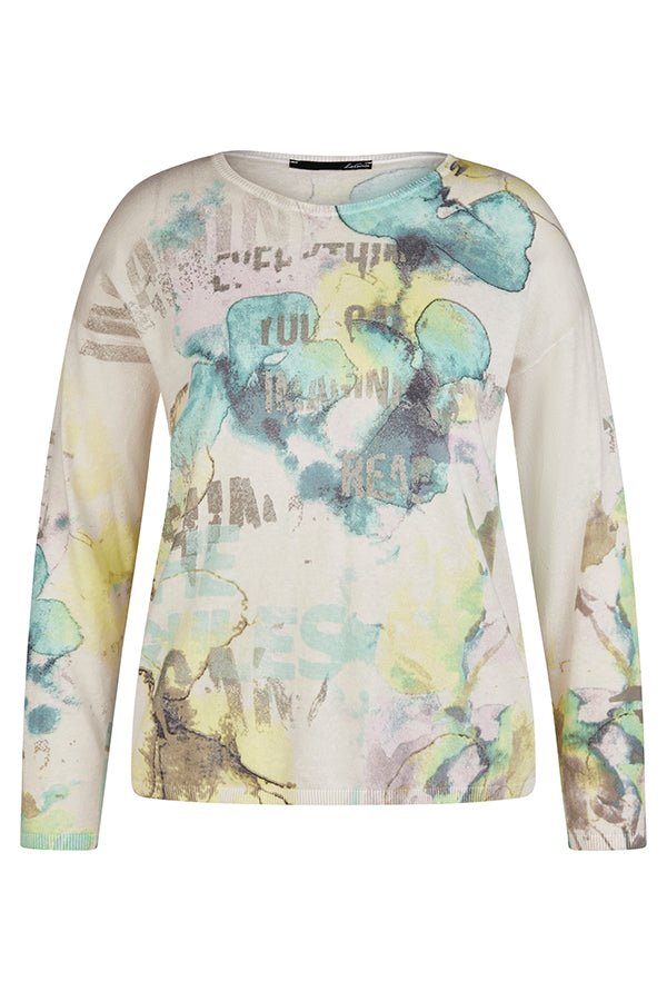 MINT GREEN ABSTRACT PRINT SWEATER