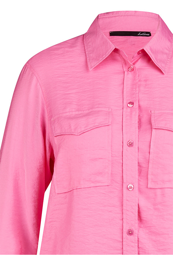 PINK BUTTON UP LONG SLEEVE SHIRT