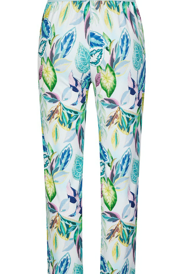 PASTEL ALLOVER LEAF PRINT TROUSERS