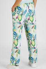 PASTEL ALLOVER LEAF PRINT TROUSERS