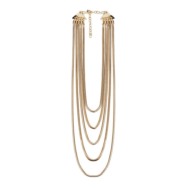 MULTILAYER CHAINS GOLD NECKLACE