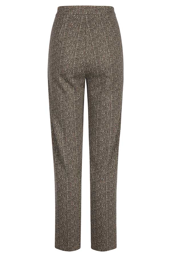 BROWN TWEED-LIKE TROUSERS