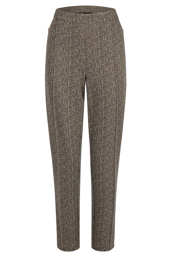 BROWN TWEED-LIKE TROUSERS