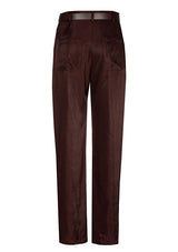 AUBERGINE SHINY CARGO TROUSERS