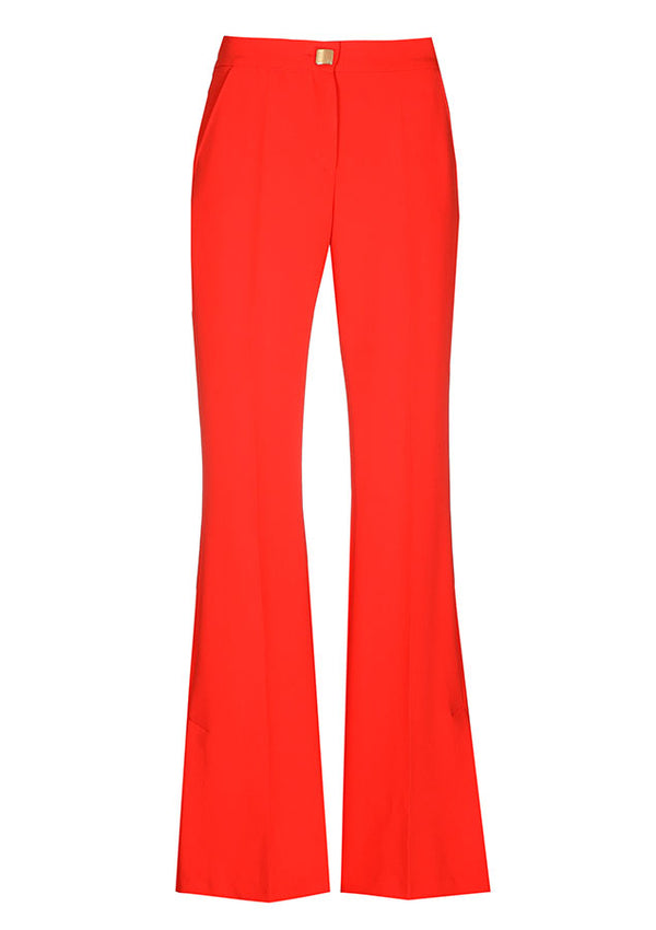 RED BOOTCUT SUIT TROUSERS