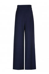 NIGHT BLUE LOOSE HIGH WAIST WIDE TROUSERS