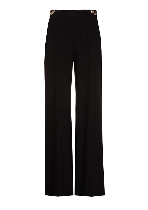 BUTTERFLY DETAIL STRAIGHT-FIT TROUSERS