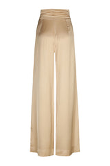 SHINY LOOSE HIGH WAIST WIDE DRESSY TROUSERS