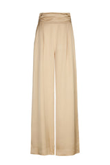 SHINY LOOSE HIGH WAIST WIDE DRESSY TROUSERS