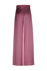 SHINY LOOSE HIGH WAIST WIDE DRESSY TROUSERS