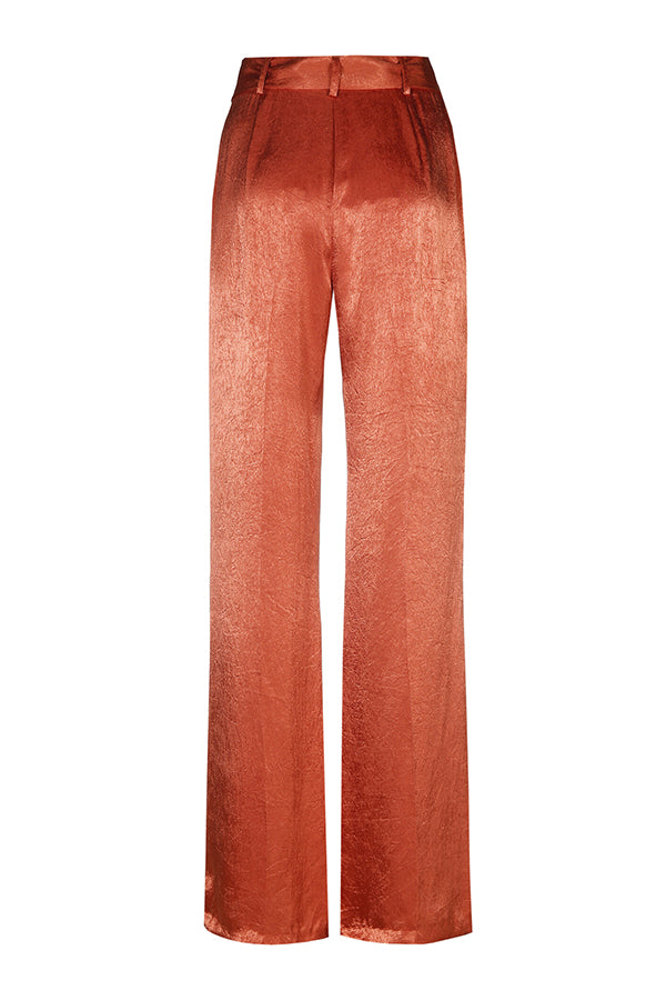 AMBER LOOSE WIDE SHINY TROUSERS