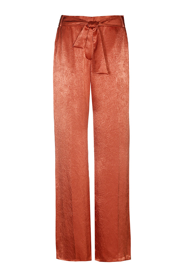 AMBER LOOSE WIDE SHINY TROUSERS