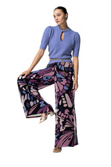 BUTTERFLY PRINT LOOSE WIDE TROUSERS