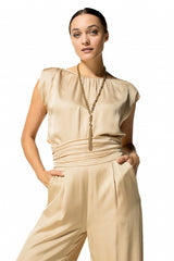 SHINY DRESSY SLEEVELESS TOP