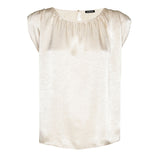 BEIGE SLEEVELESS SHINY TOP