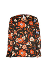 FLORAL PRINT SHORT SUPPLE BLOUSE