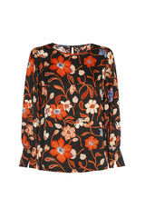 FLORAL PRINT SHORT SUPPLE BLOUSE