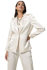 BEIGE SHINY BLAZER