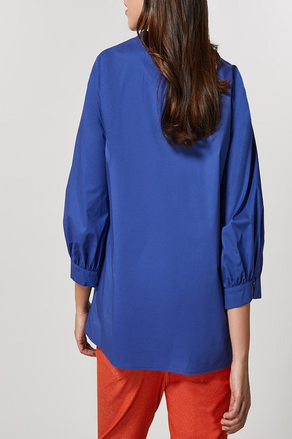 BIMBO COLLARLESS COTTON POPLIN SHIRT