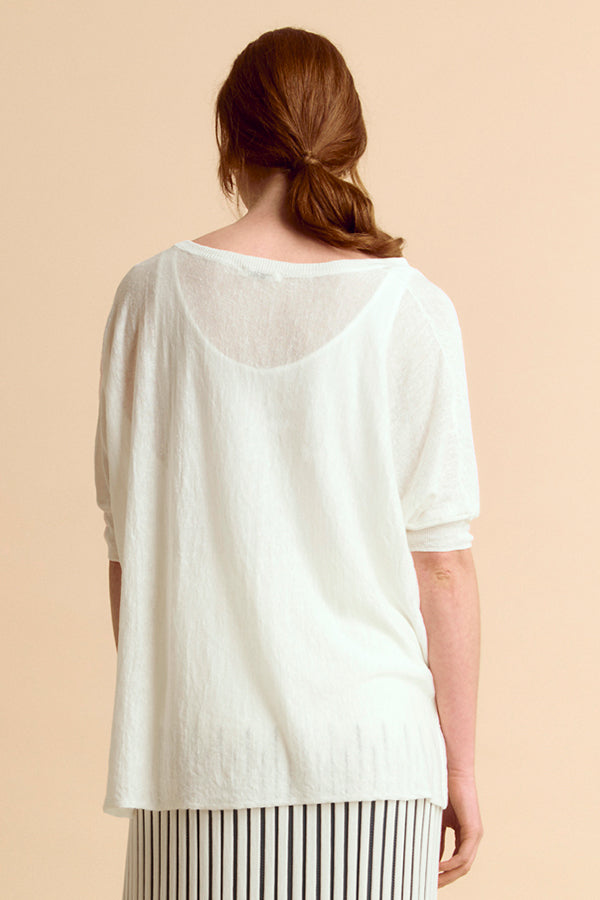 ATWIN85 LINEN JERSEY OVERSIZE SWEATER