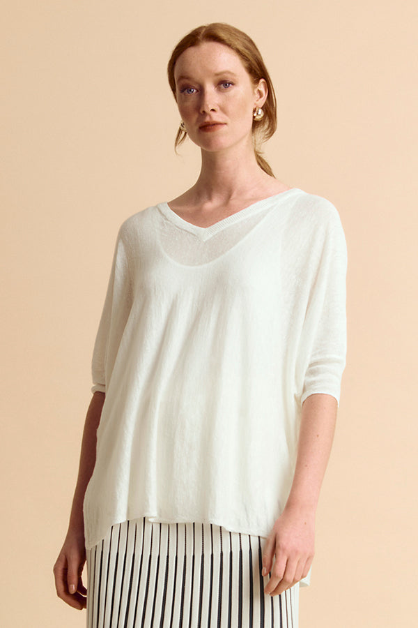 ATWIN85 LINEN JERSEY OVERSIZE SWEATER