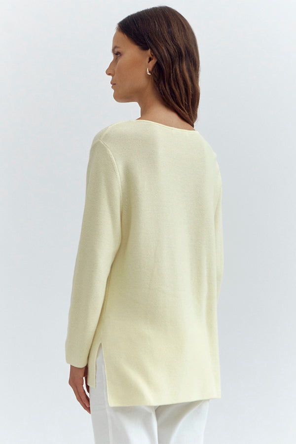 ALBUFEIRA MOSS STITCH KNIT SWEATER