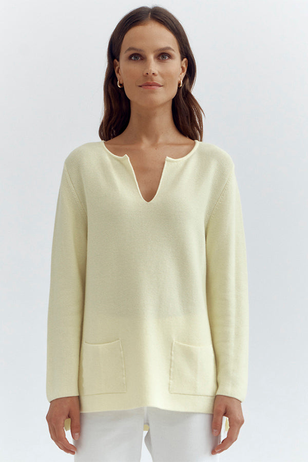 ALBUFEIRA MOSS STITCH KNIT SWEATER