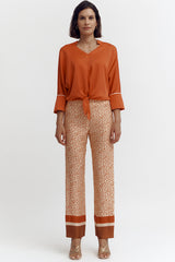 PAPAYE ORANGE PRINTED TROUSER