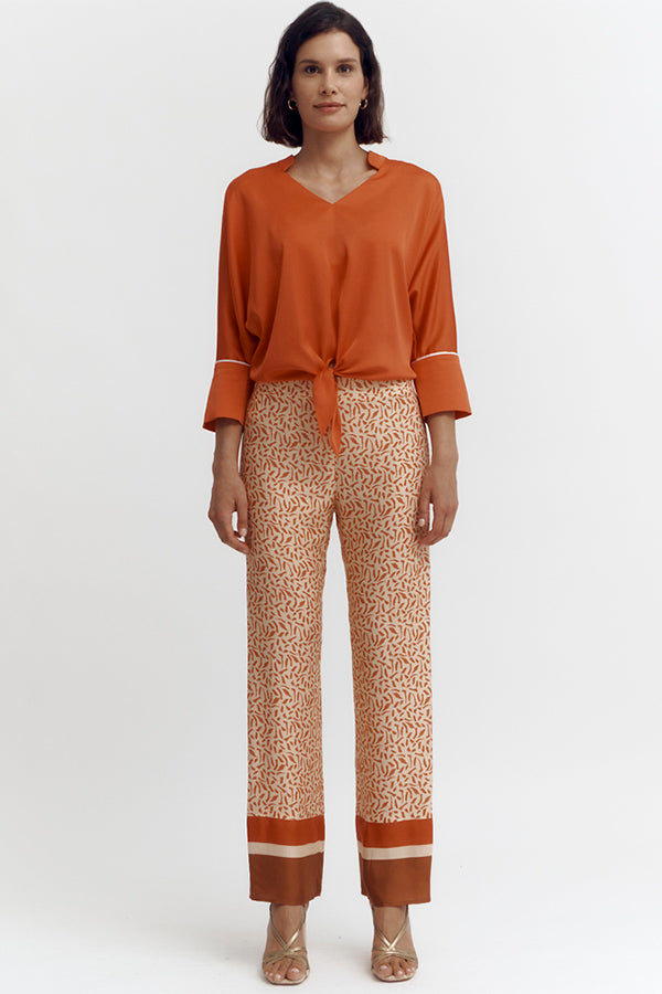 PAPAYE ORANGE PRINTED TROUSER