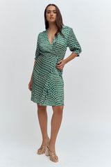 ROMY WRAP STYLE PRINTED DRESS