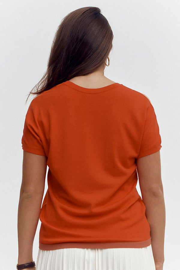 ALIBI ORANGE PRINTED T-SHIRT