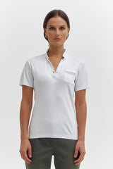 TITCHY87 WHITE POLO T-SHIRT