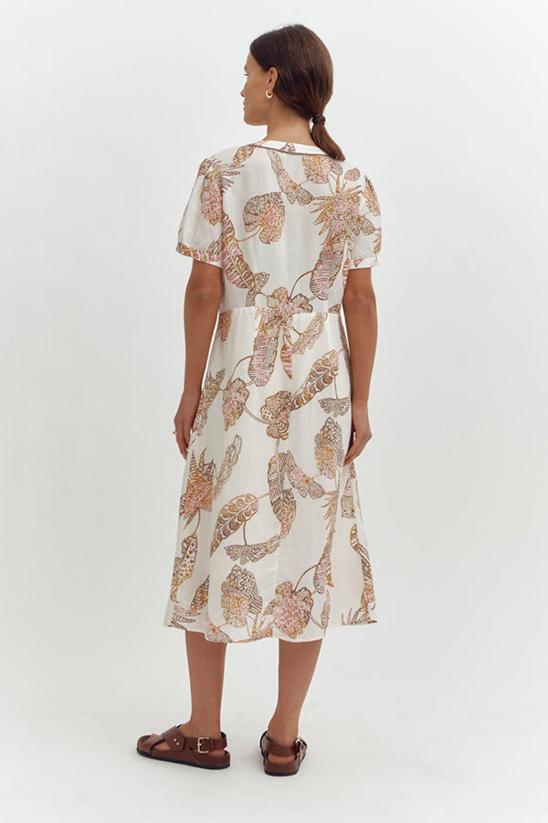 RIZLENE LEAF PRINT DRESS