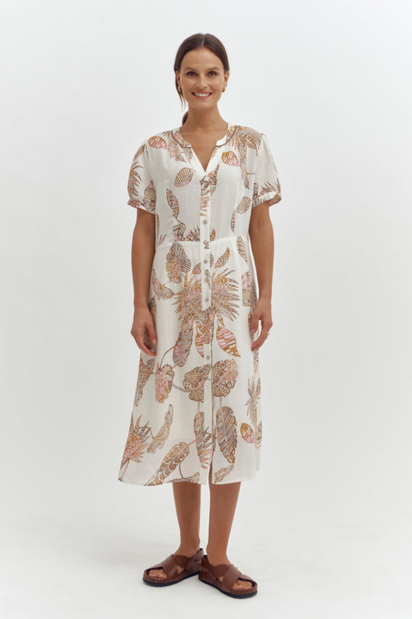 RIZLENE LEAF PRINT DRESS